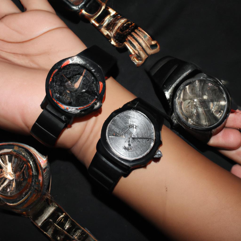 Person holding different watch styles