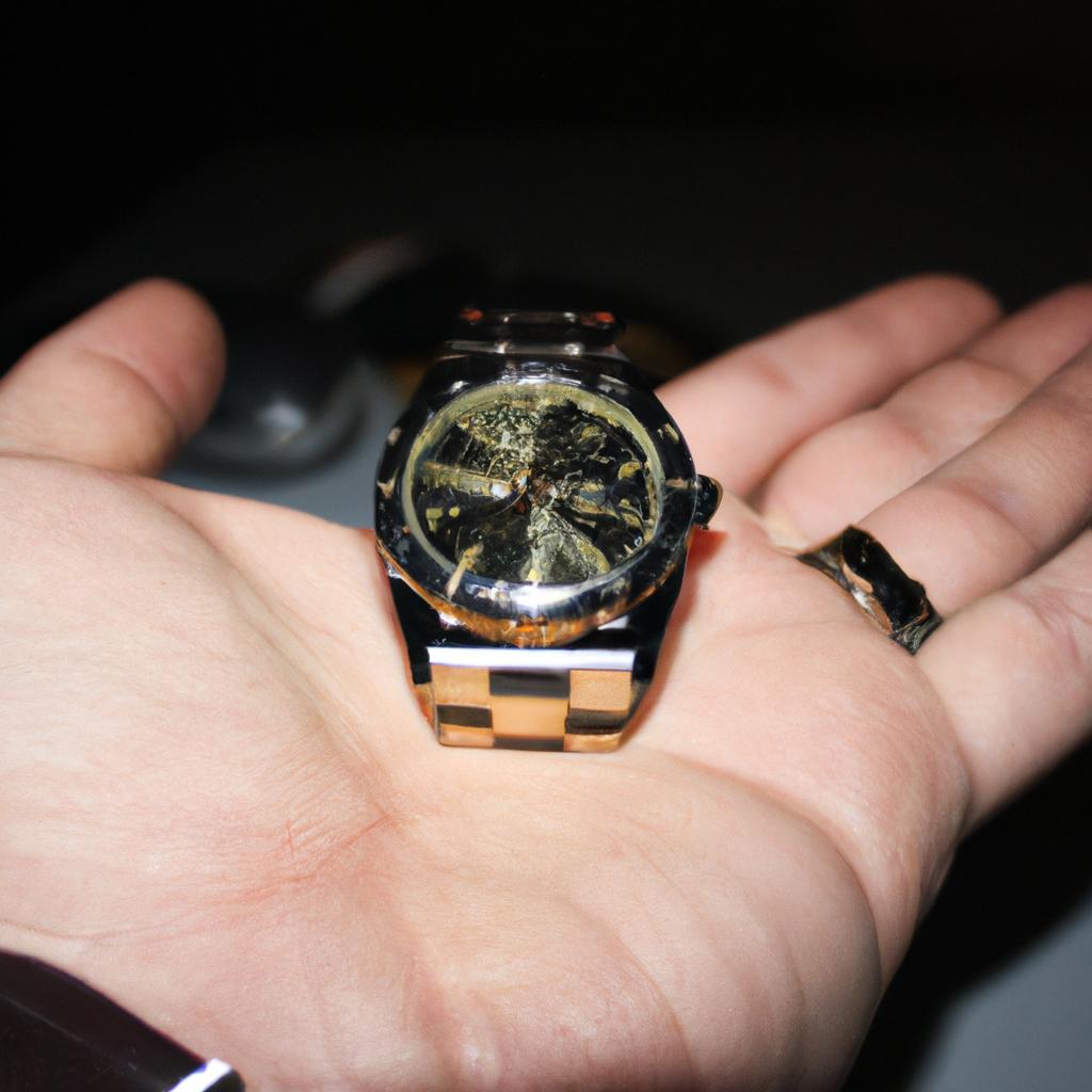 Person holding a luxury watch